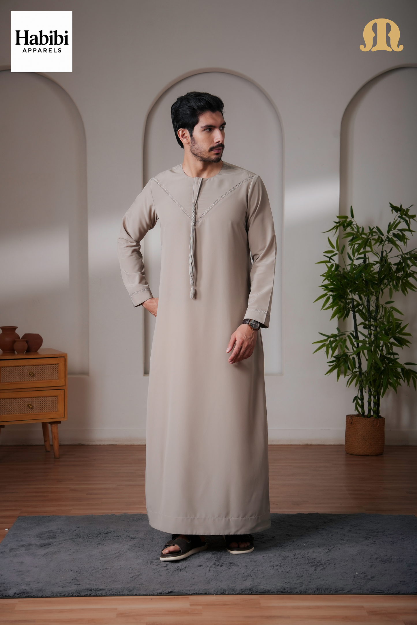 Yalin Emrati Beige Thobe Mens