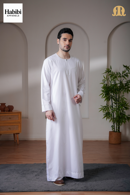 Kurvig Omani 2.0 White Thobe Mens