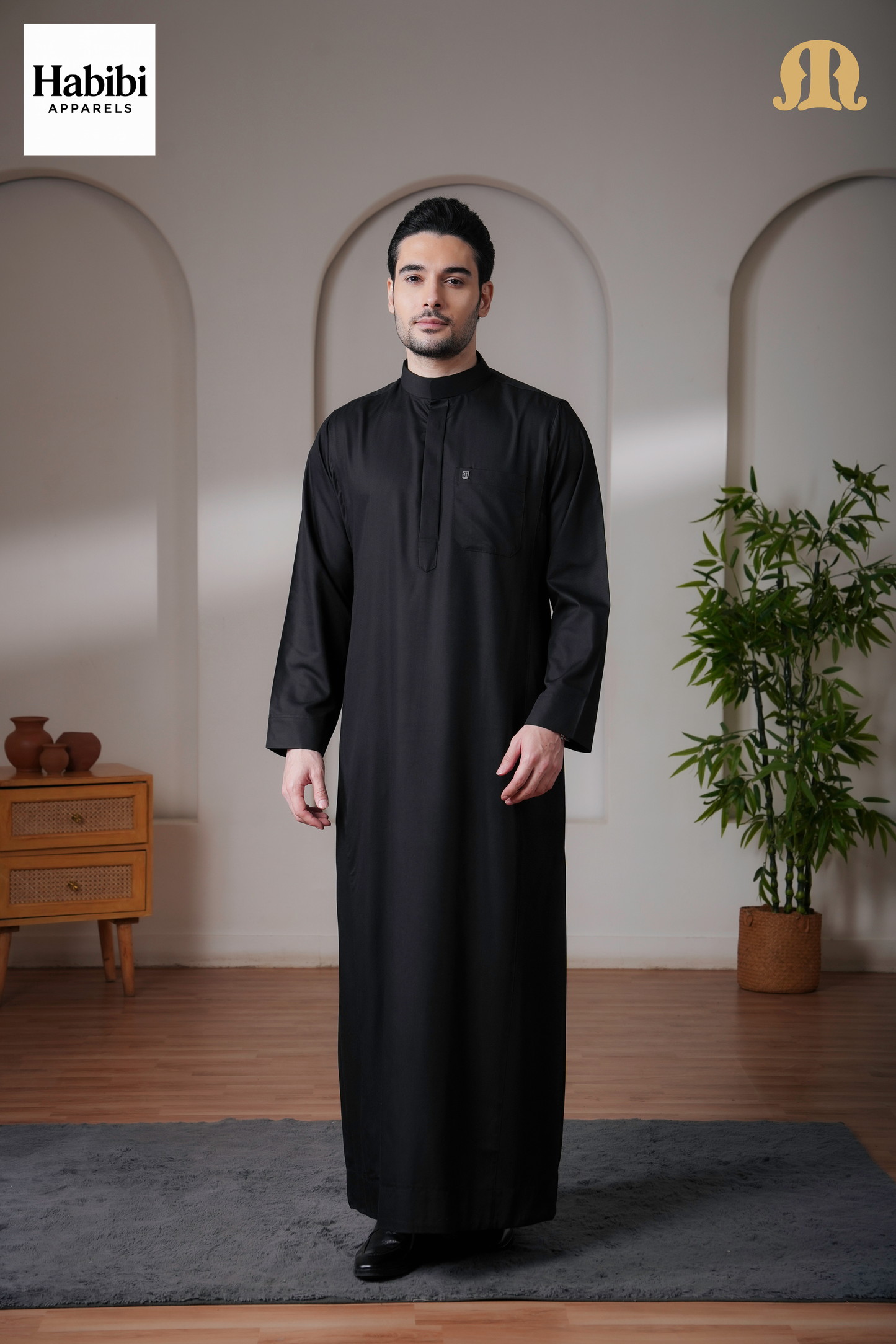 Kurvig Saudi 2.0 Black Thobe Mens