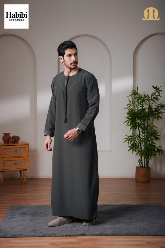 Yalin Emrati Deep Green Thobe Mens