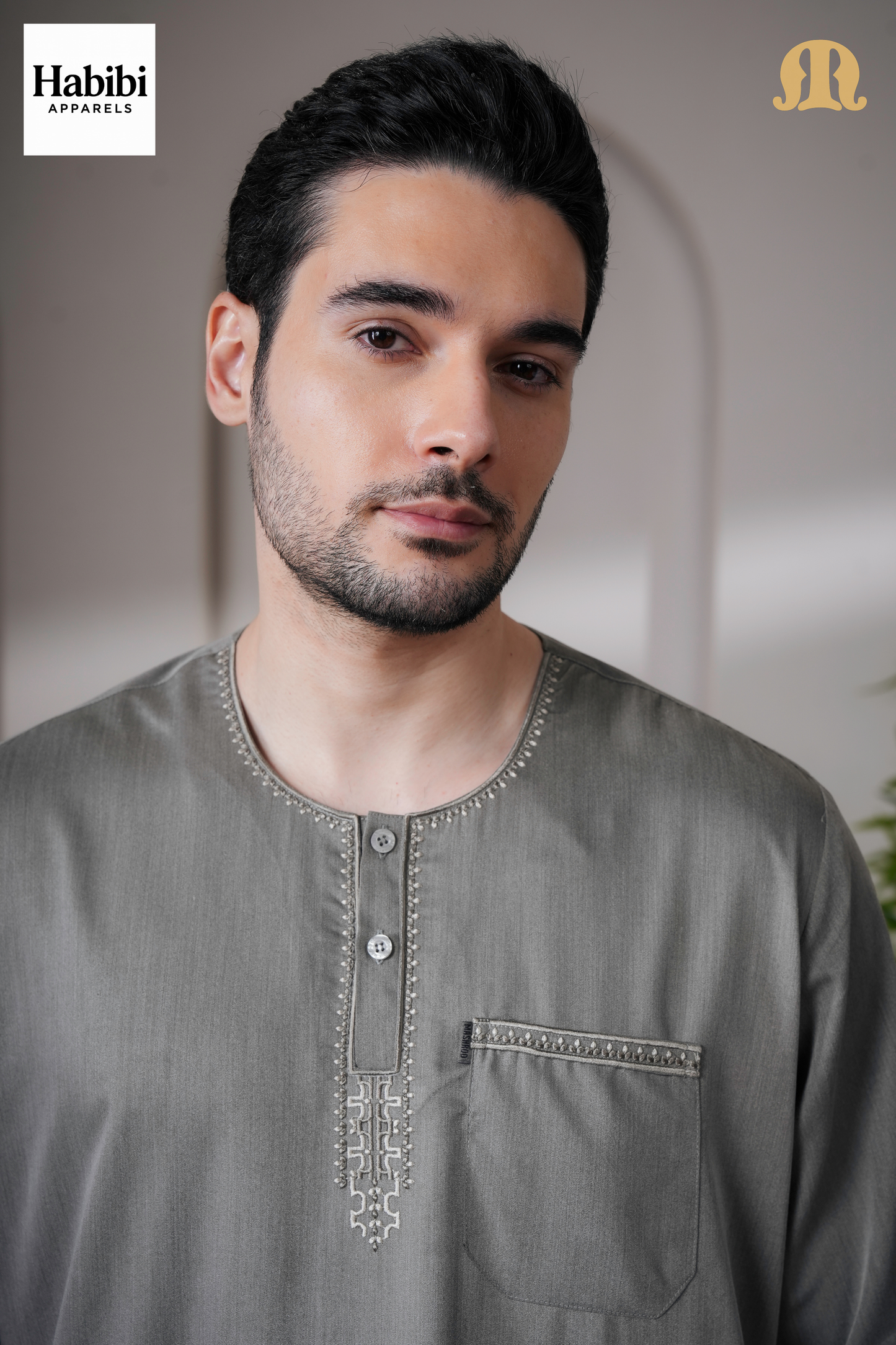 Green Rizbin Half Sleeve Thobe Mens