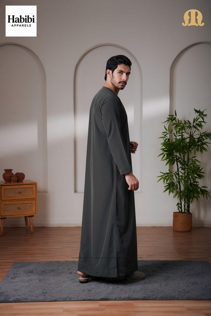 Yalin Emrati Deep Green Thobe Mens