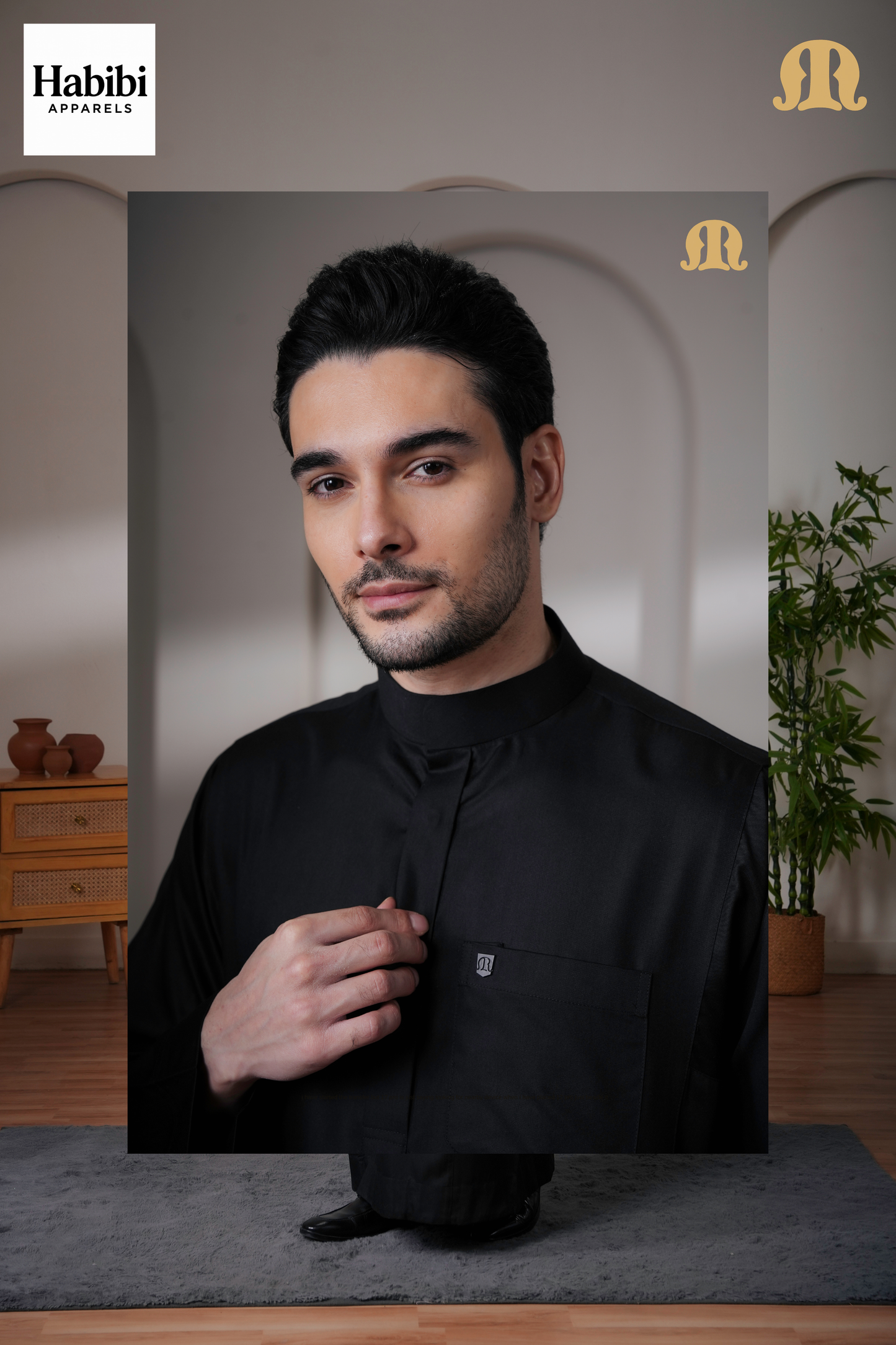 Kurvig Saudi 2.0 Black Thobe Mens