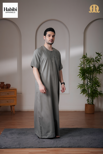 Green Rizbin Half Sleeve Thobe Mens
