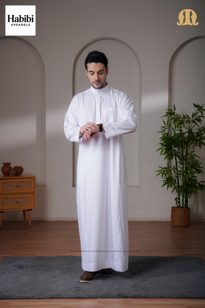 Kurvig Saudi 2.0 White Thobe Men