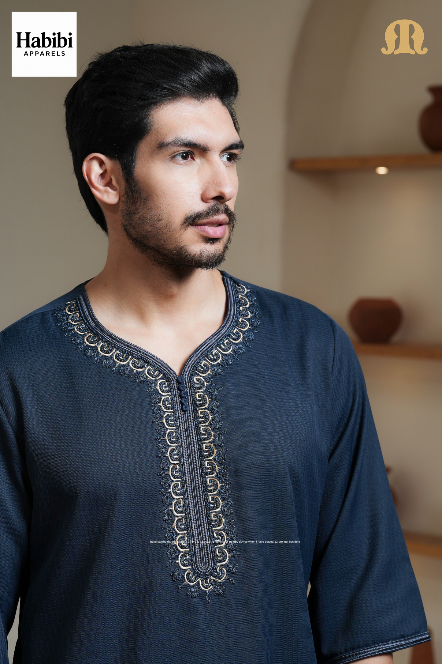 Navy Maksur Moroccan Thobe Mens
