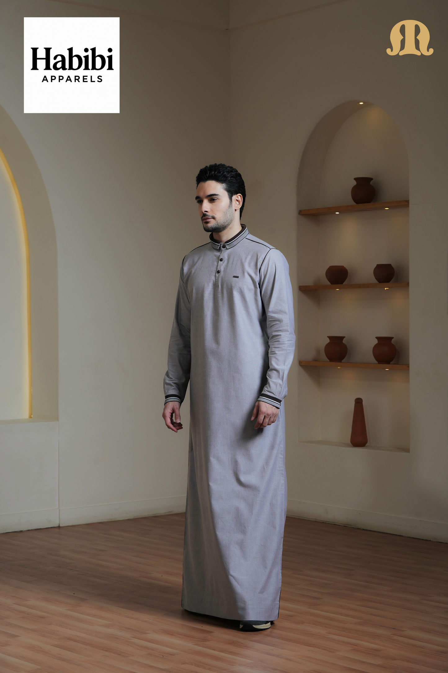 Brown Akomos Thobe Mens