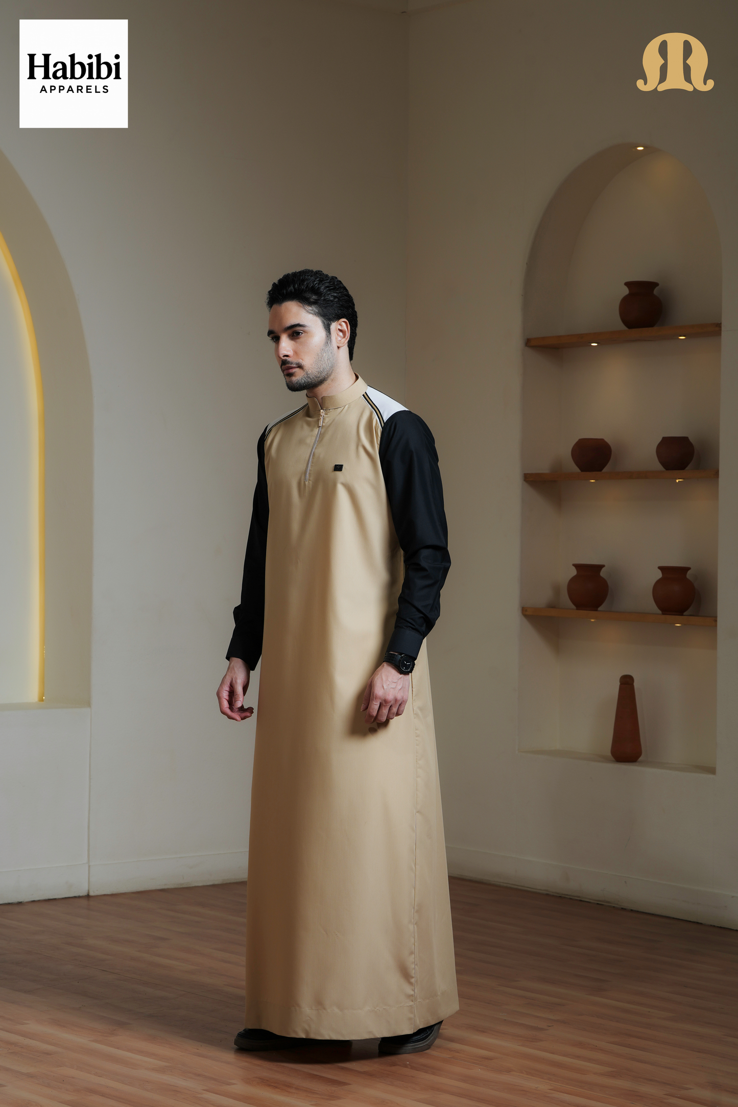 Beige Litos Thobe Men