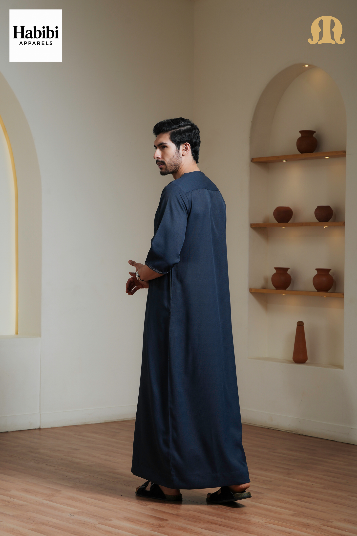 Navy Maksur Moroccan Thobe Mens