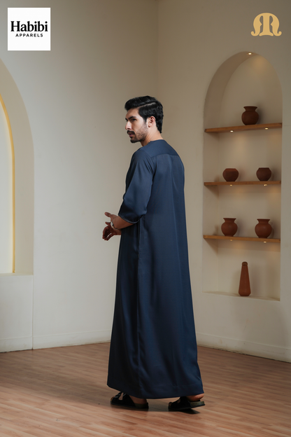 Navy Maksur Moroccan Thobe Mens