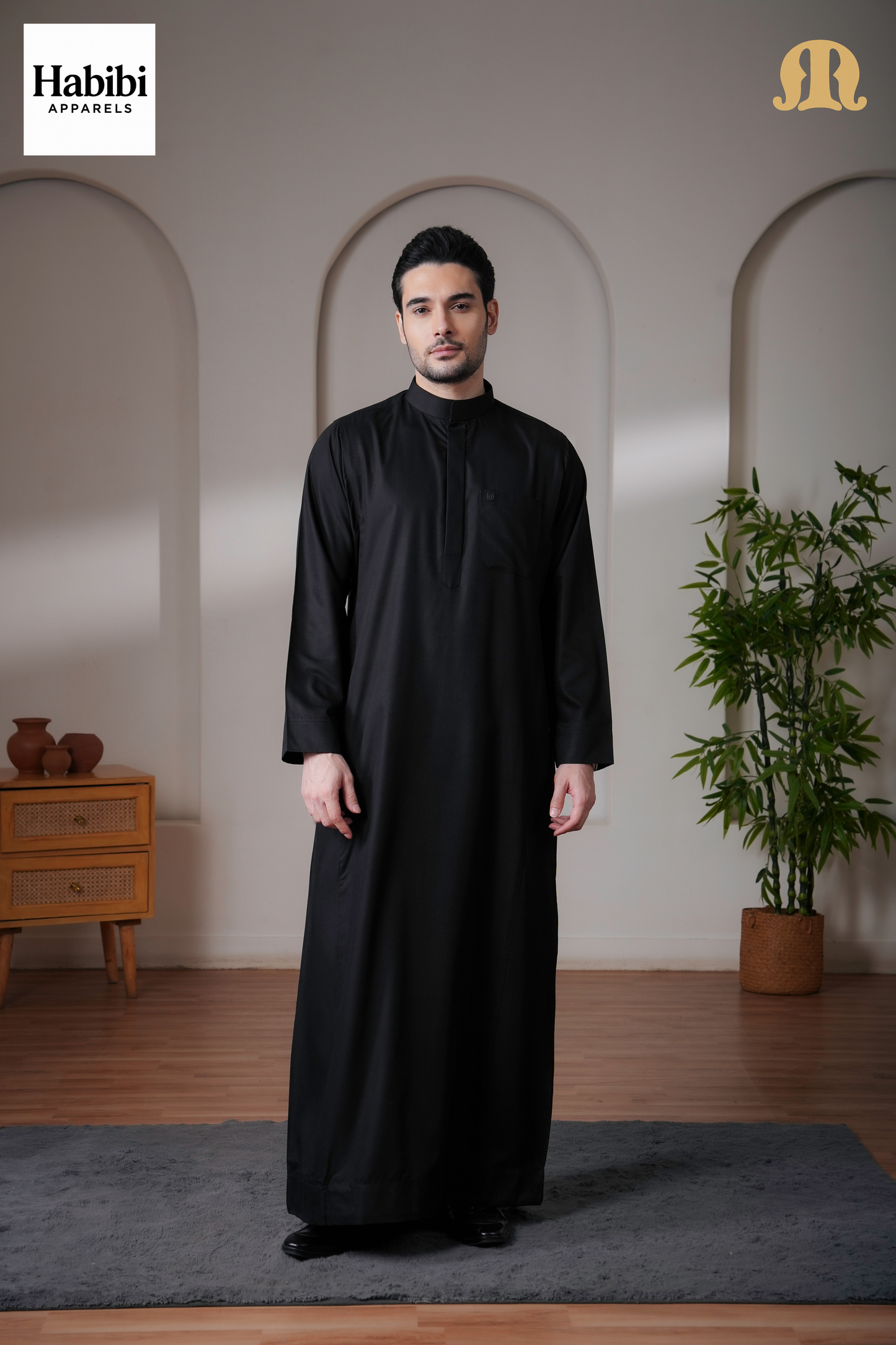 Kurvig Saudi 2.0 Black Thobe Mens