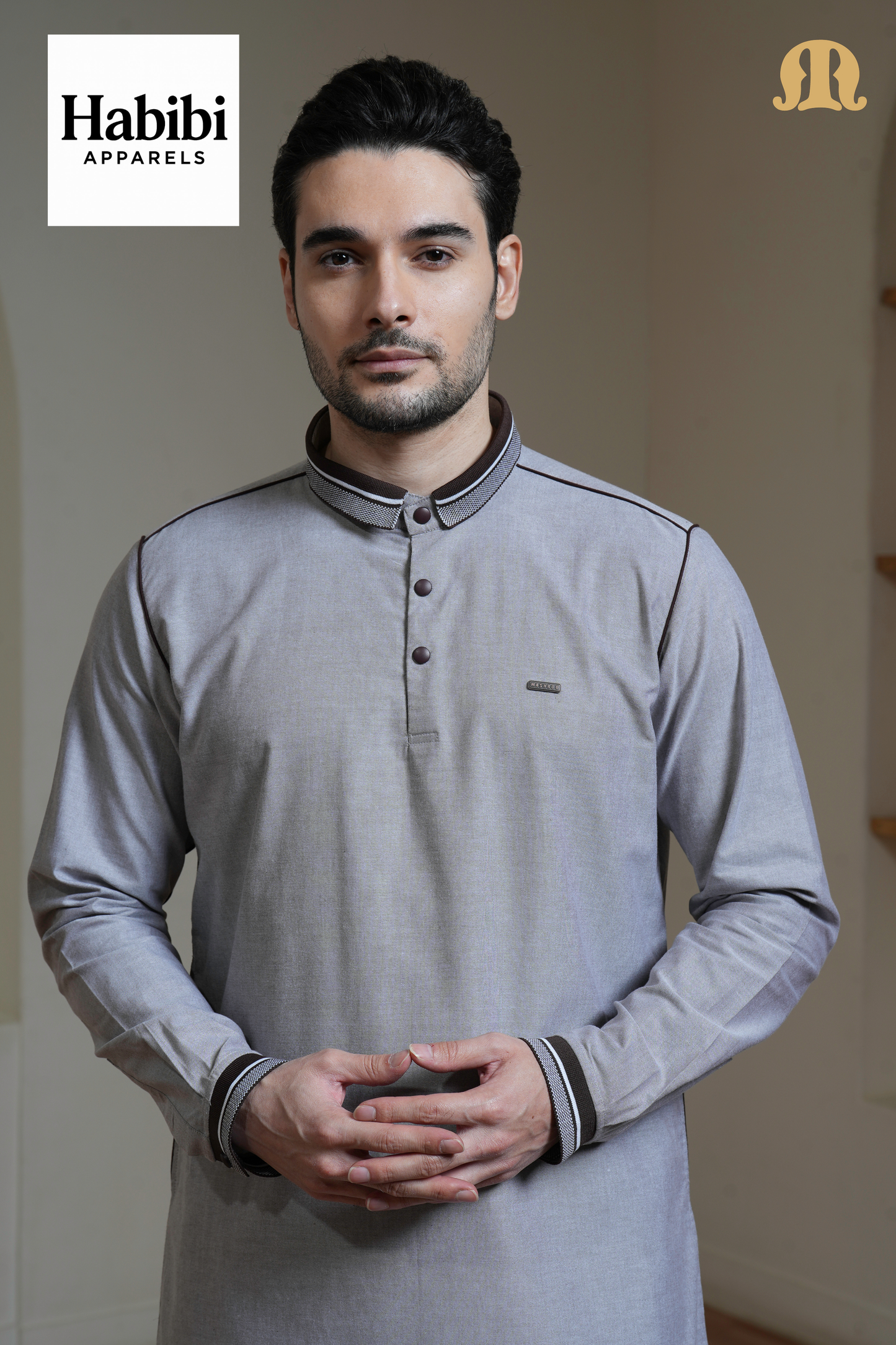 Brown Akomos Thobe Mens