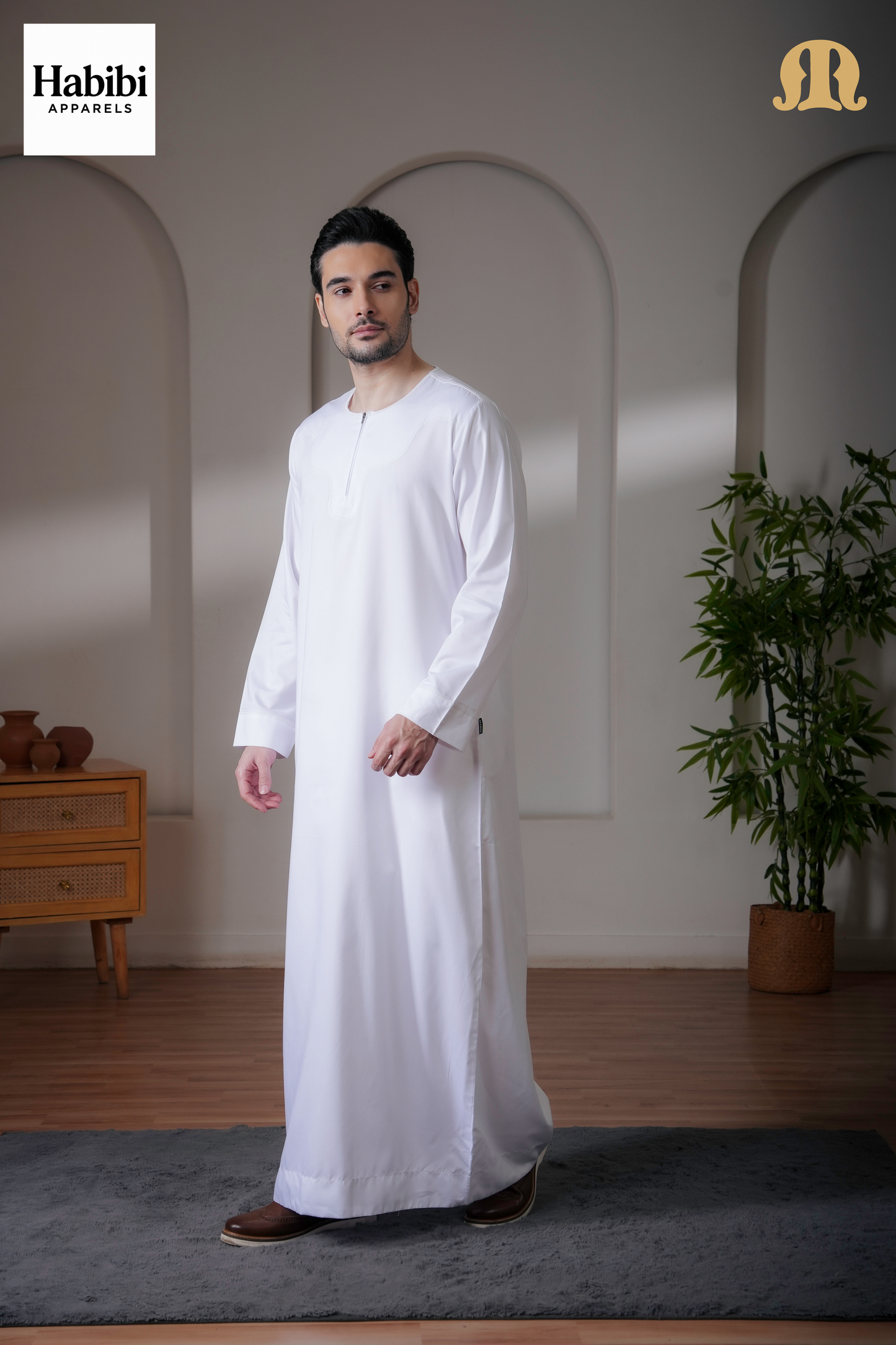 Kurvig Omani 2.0 White Thobe Mens