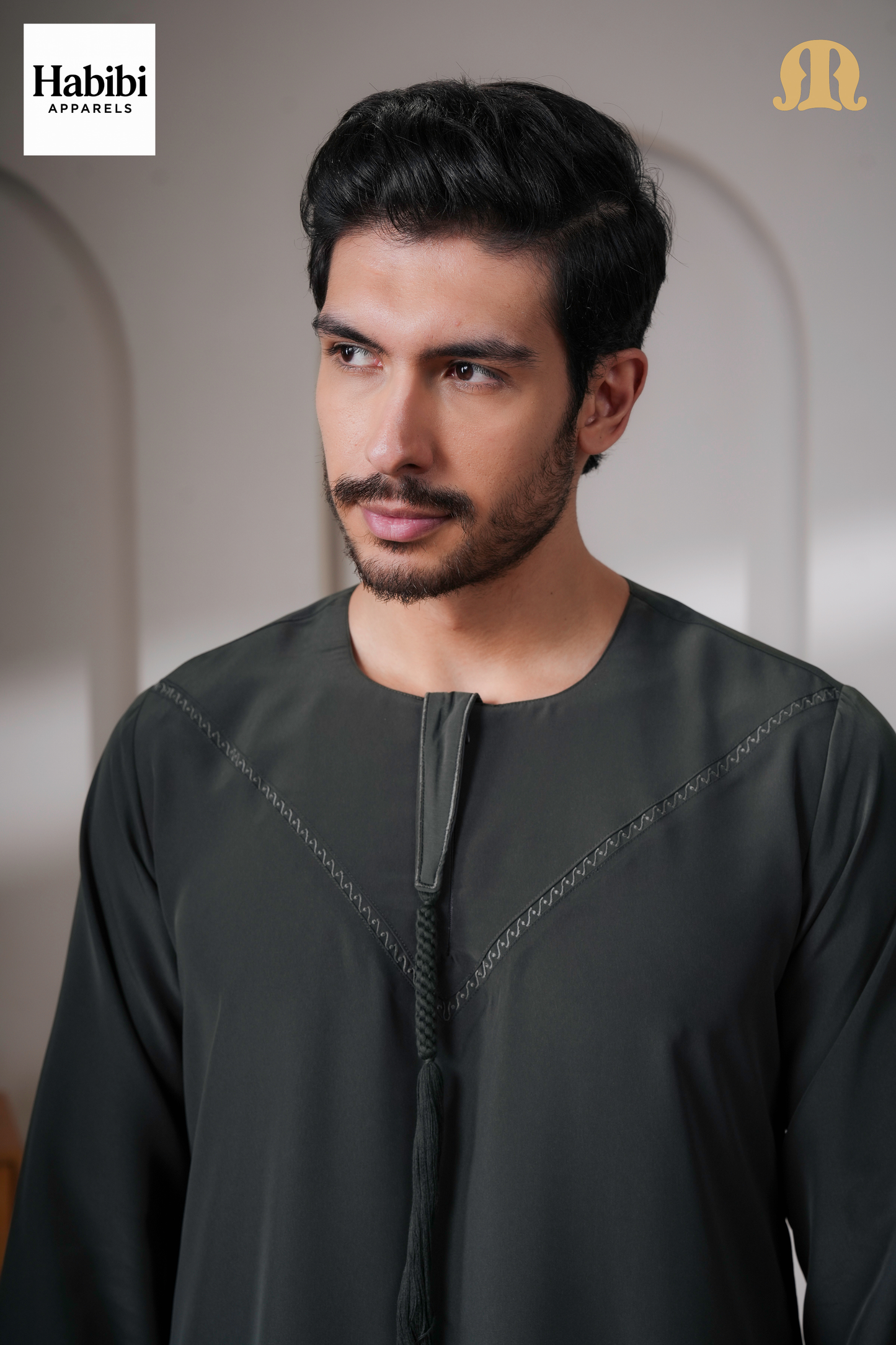 Yalin Emrati Deep Green Thobe Mens