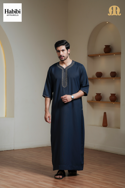 Navy Maksur Moroccan Thobe Mens