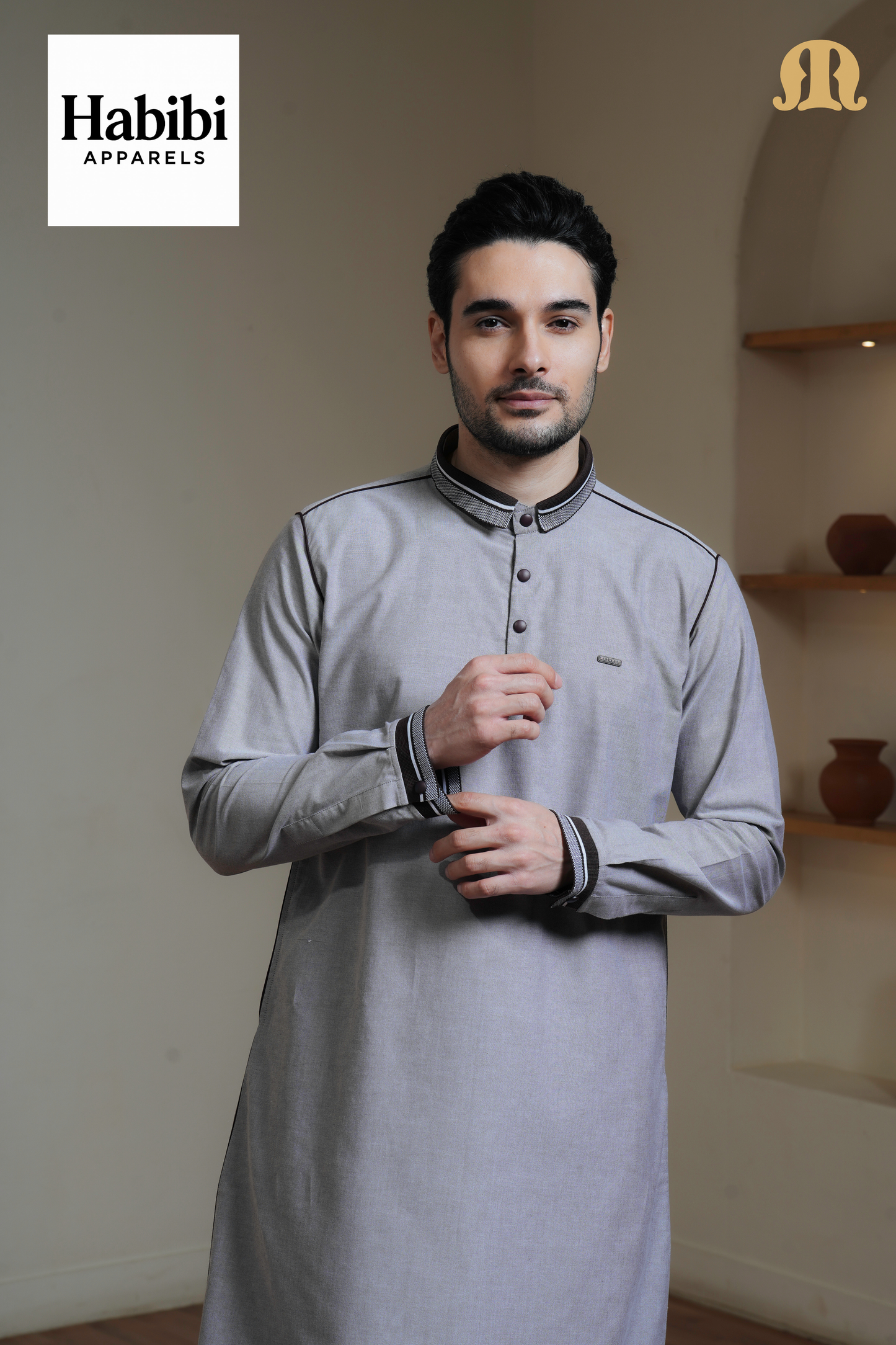 Brown Akomos Thobe Mens